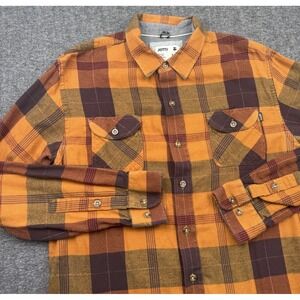 Jetty Horizon Flannel Shirt Mens Large Multicolor Plaid Button Up Outdoor Hiking